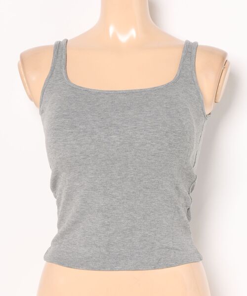 Lace Ladies(レースレディース)の「ソリッドカラー バックレース カップ付き 薄裏起毛 リブ タンクトップ(タンクトップ・レディース・グレー/ブラック/ホワイト・FREE)」の16枚目の写真