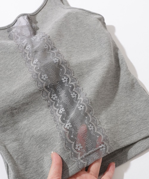 Lace Ladies(レースレディース)の「ソリッドカラー バックレース カップ付き 薄裏起毛 リブ タンクトップ(タンクトップ・レディース・グレー/ブラック/ホワイト・FREE)」の20枚目の写真