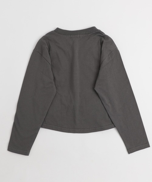 URBAN CHERRY（アーバンチェリー）の「【綿100%】丈が変わる2wayドローストコード付きポーカープリントロンＴ（Tシャツ/カットソー・キッズ・チャコール/ホワイト/ブラック/ブラウン・140cm/130cm/120cm/110cm/150cm）」の9枚目の写真