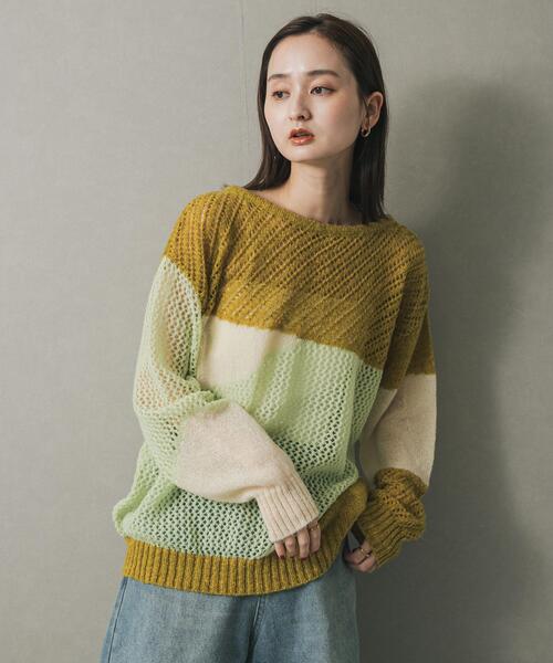 BLACK LABEL パッチワークデザイン ニットセーター 渋谷店・WEB限定】パッチワークチェックカーディガン（ニットウェア