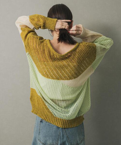 セール】パッチワークメッシュセーター（ニット/セーター）｜SENSE OF