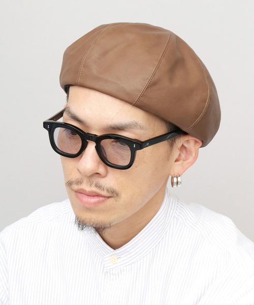 セール】レザー調 ボリューム ベレー帽（ハンチング/ベレー帽）｜Ruben