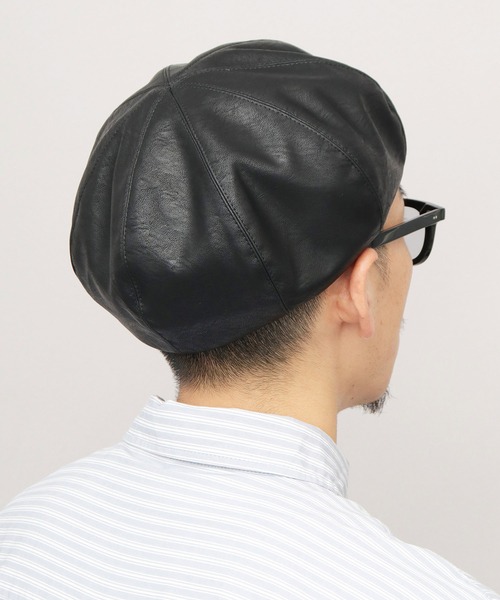 セール】レザー調 ボリューム ベレー帽（ハンチング/ベレー帽）｜Ruben