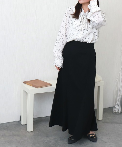 libelle more（リベル モア）の「ランダムドットスタンドフリルリボンブラウス（シャツ/ブラウス・レディース・オリーブ/アイボリー/ブラック・M）」の22枚目の写真