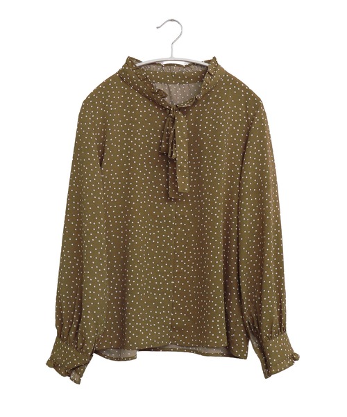 libelle more（リベル モア）の「ランダムドットスタンドフリルリボンブラウス（シャツ/ブラウス・レディース・オリーブ/アイボリー/ブラック・M）」の20枚目の写真