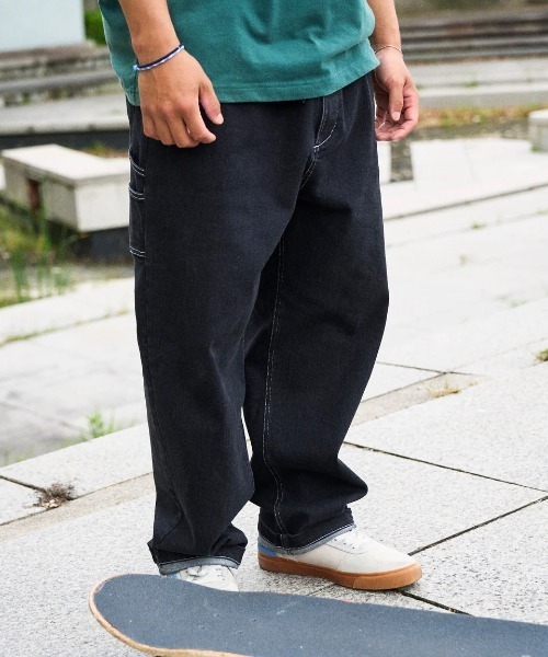 ELEMENT(エレメント)の「ELEMENT メンズ SHOD PANTS PAINT デニムパンツ 【2025年秋冬モデル】/エレメントウエストゴムテーパードペインターデニムパンツ(デニムパンツ・メンズ・ブラック系その他/ブルー系その他/インディゴブルー・MEDIUM/LARGE/X-LARGE)」の1枚目の写真
