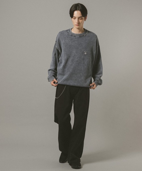 セール】ピグメント加工/モチーフ刺繍ニット（ニット/セーター