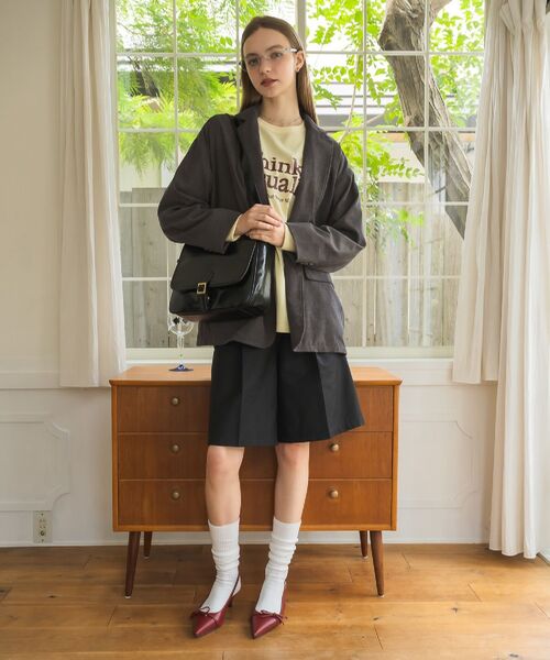 RETRO GIRL(レトロガール)の「レイヤード風ロンTEE(Tシャツ/カットソー・レディース・イエロー/オフホワイト/チャコールグレー・FREE)」の7枚目の写真