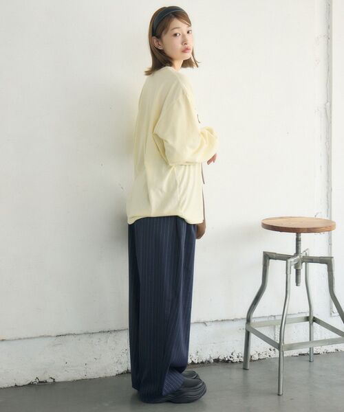 RETRO GIRL(レトロガール)の「レイヤード風ロンTEE(Tシャツ/カットソー・レディース・イエロー/オフホワイト/チャコールグレー・FREE)」の9枚目の写真