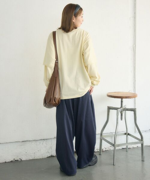 RETRO GIRL(レトロガール)の「レイヤード風ロンTEE(Tシャツ/カットソー・レディース・イエロー/オフホワイト/チャコールグレー・FREE)」の10枚目の写真