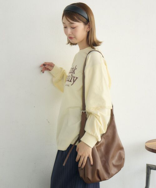 RETRO GIRL(レトロガール)の「レイヤード風ロンTEE(Tシャツ/カットソー・レディース・イエロー/オフホワイト/チャコールグレー・FREE)」の15枚目の写真