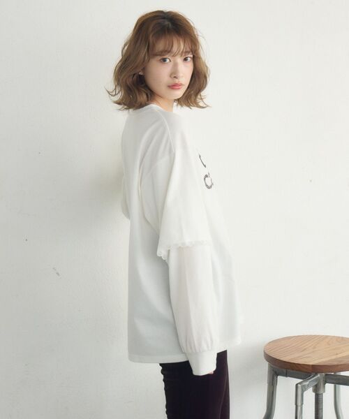RETRO GIRL(レトロガール)の「レイヤード風ロンTEE(Tシャツ/カットソー・レディース・イエロー/オフホワイト/チャコールグレー・FREE)」の21枚目の写真