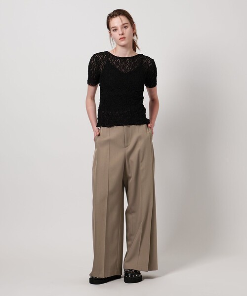 ASTRAET(アストラット)の「<ASTRAET>サイドタック バギーパンツ(その他パンツ・レディース・ブラック/ベージュ・0/1/2)」の5枚目の写真