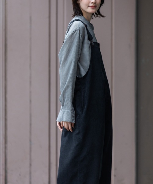 Munich（ミューニック）の「ナノコーデュロイサロペット（サロペット/オーバーオール・レディース・アイボリー/ブラック/グレイッシュベージュ・S/M）」の15枚目の写真