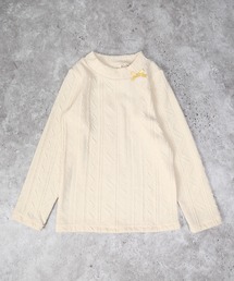 la poche biscuit（ラポシェビスキュイ）の「ケーブル編みハイネックリボンプルオーバー（Tシャツ/カットソー・キッズ）」