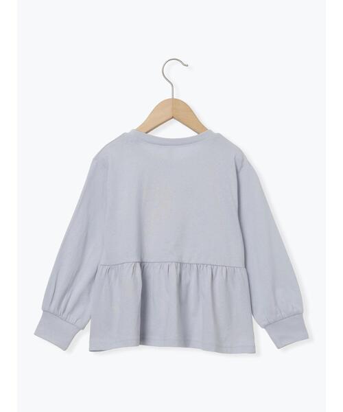 Samansa Mos2 Lagom（サマンサモスモスラーゴム）の「リボンアップリケロンT（Tシャツ/カットソー・キッズ・サックスブルー/オフホワイト・100/110/120/95/130）」の3枚目の写真