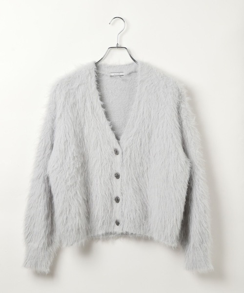 BAYFLOW（ベイフロー）の「ショートシャギーニットカーディガン（カーディガン/ボレロ・レディース・ライトグレー/ホワイト/ブルー/マスタード/チャコール/ブラウン/ライトブルー/ライトイエロー・FREE）」の16枚目の写真