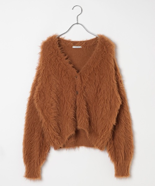 BAYFLOW（ベイフロー）の「ショートシャギーニットカーディガン（カーディガン/ボレロ・レディース・ライトグレー/ホワイト/ブルー/マスタード/チャコール/ブラウン/ライトブルー/ライトイエロー・FREE）」の18枚目の写真