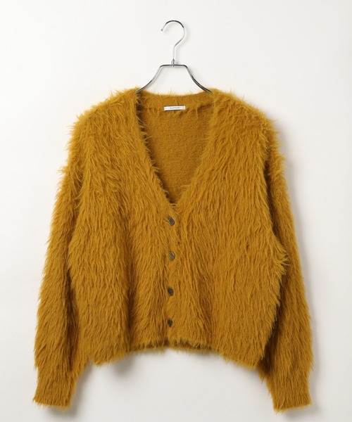 BAYFLOW（ベイフロー）の「ショートシャギーニットカーディガン（カーディガン/ボレロ・レディース・ライトグレー/ホワイト/ブルー/マスタード/チャコール/ブラウン/ライトブルー/ライトイエロー・FREE）」の19枚目の写真