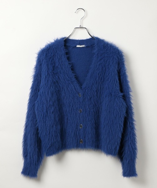 BAYFLOW（ベイフロー）の「ショートシャギーニットカーディガン（カーディガン/ボレロ・レディース・ライトグレー/ホワイト/ブルー/マスタード/チャコール/ブラウン/ライトブルー/ライトイエロー・FREE）」の20枚目の写真