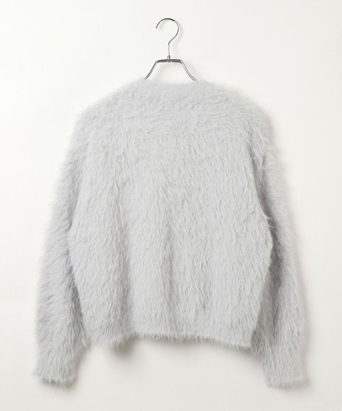 BAYFLOW（ベイフロー）の「ショートシャギーニットカーディガン（カーディガン/ボレロ・レディース・ライトグレー/ホワイト/ブルー/マスタード/チャコール/ブラウン/ライトブルー/ライトイエロー・FREE）」の21枚目の写真
