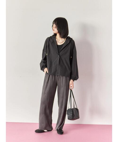 Samansa Mos2 blue(サマンサモスモスブルー)の「ウェーブカットパンツ(その他パンツ・レディース・ブラック/チャコールグレー/ブラウン・F)」の6枚目の写真