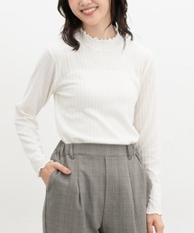 ビジュー付ハイネック