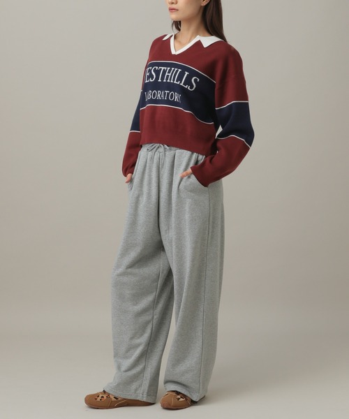 3.3 Field Trip （3.3フィールドトリップ）の「3.3 Field Trip／ロゴボーダーニット（ニット/セーター・レディース・ネイビー/ブラウン/ボルドー/ブルー・FREE）」の18枚目の写真