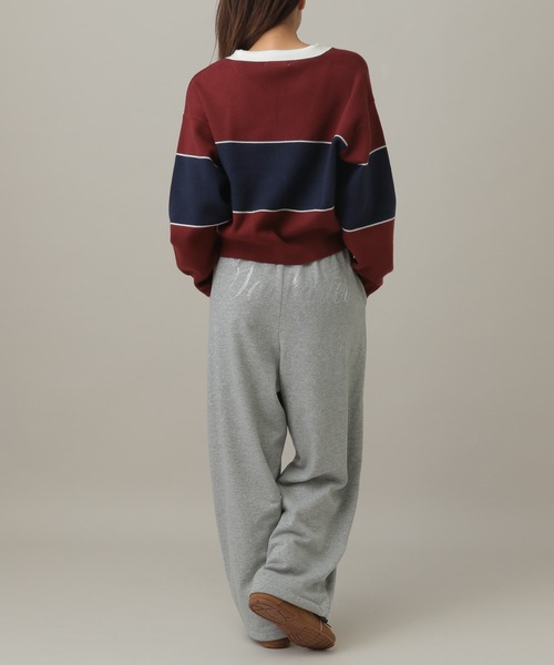 3.3 Field Trip （3.3フィールドトリップ）の「3.3 Field Trip／ロゴボーダーニット（ニット/セーター・レディース・ネイビー/ブラウン/ボルドー/ブルー・FREE）」の19枚目の写真