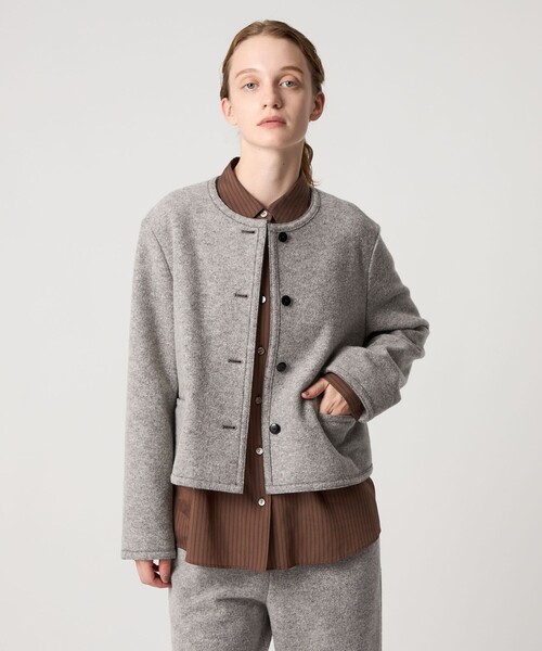 Steven Alan（スティーブンアラン）の「＜Steven Alan＞ボア ノーカラー ジャケット（ノーカラージャケット・レディース・グレー系/ブラック・M/S）」の3枚目の写真
