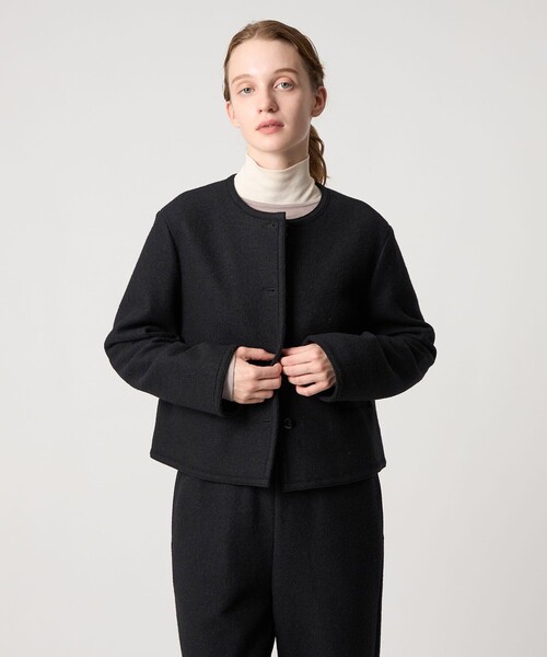 Steven Alan＞ボア ノーカラー ジャケット（ノーカラージャケット