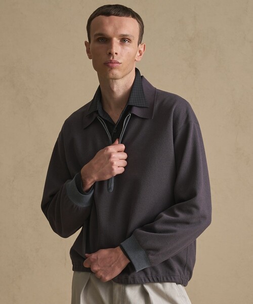 PUBLIC TOKYO（パブリックトウキョウ）の「ブークレハーフジップスウェット（スウェット・メンズ・ダークネイビー/ダークグレー・1/2）」の12枚目の写真