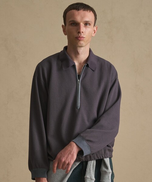 PUBLIC TOKYO（パブリックトウキョウ）の「ブークレハーフジップスウェット（スウェット・メンズ・ダークネイビー/ダークグレー・1/2）」の19枚目の写真