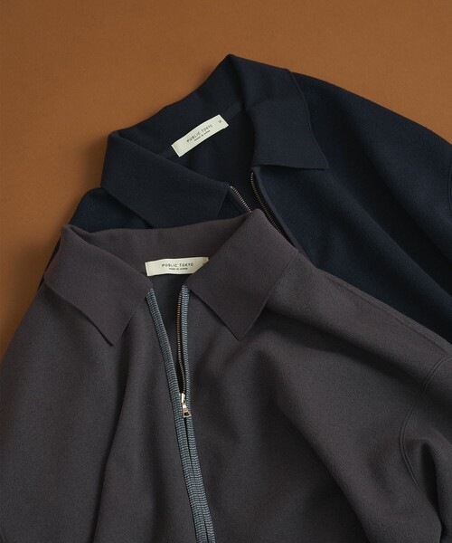 PUBLIC TOKYO（パブリックトウキョウ）の「ブークレハーフジップスウェット（スウェット・メンズ・ダークネイビー/ダークグレー・1/2）」の3枚目の写真