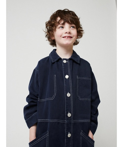 BOBO CHOSES（ボボショーズ）の「Snake woven overall（つなぎ/オールインワン・キッズ・ダークネイビー・2-3YEAR/4-5YEAR/6-7YEAR/8-9y/10-11y/12-13y）」の2枚目の写真