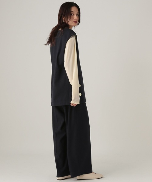 Elura（エルーラ）の「ウールライクベスト/606423（ベスト・レディース・ライトグレー/ネイビー/オフホワイト・FREE）」の10枚目の写真