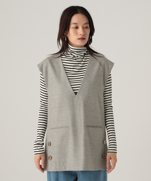 Elura（エルーラ）の「ウールライクベスト/606423（ベスト・レディース・ライトグレー/ネイビー/オフホワイト・FREE）」の11枚目の写真