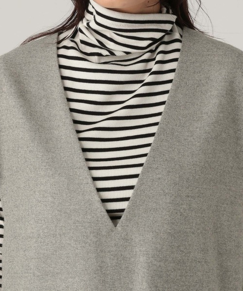 Elura（エルーラ）の「ウールライクベスト/606423（ベスト・レディース・ライトグレー/ネイビー/オフホワイト・FREE）」の14枚目の写真