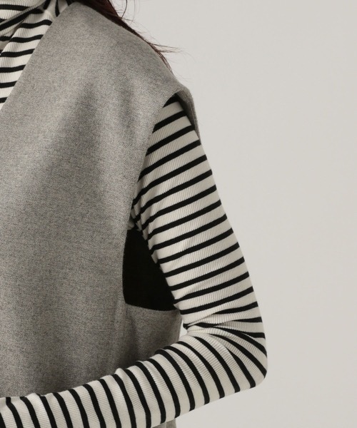 Elura（エルーラ）の「ウールライクベスト/606423（ベスト・レディース・ライトグレー/ネイビー/オフホワイト・FREE）」の15枚目の写真