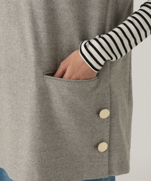 Elura（エルーラ）の「ウールライクベスト/606423（ベスト・レディース・ライトグレー/ネイビー/オフホワイト・FREE）」の5枚目の写真