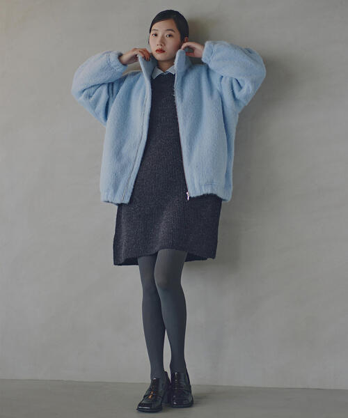 N.（N. Natural Beauty Basic）（エヌエヌナチュラルビューティーベーシック）の「【2WAY】襟付ミニニットワンピース（ワンピース・レディース・イエロー/ブラウン/チャコールグレー・MEDIUM）」の16枚目の写真