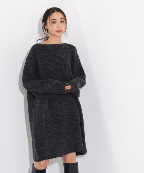 N.（N. Natural Beauty Basic）（エヌエヌナチュラルビューティーベーシック）の「【2WAY】襟付ミニニットワンピース（ワンピース・レディース・イエロー/ブラウン/チャコールグレー・MEDIUM）」の4枚目の写真