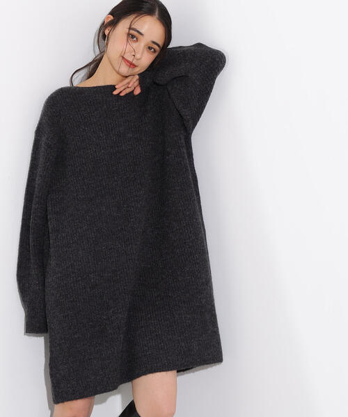 N.（N. Natural Beauty Basic）（エヌエヌナチュラルビューティーベーシック）の「【2WAY】襟付ミニニットワンピース（ワンピース・レディース・イエロー/ブラウン/チャコールグレー・MEDIUM）」の5枚目の写真