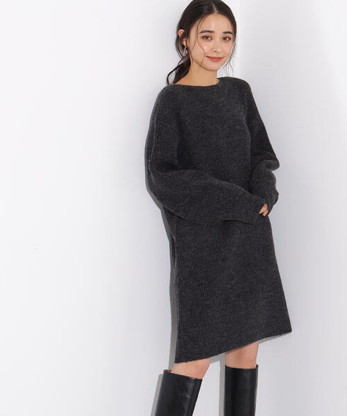 N.（N. Natural Beauty Basic）（エヌエヌナチュラルビューティーベーシック）の「【2WAY】襟付ミニニットワンピース（ワンピース・レディース・イエロー/ブラウン/チャコールグレー・MEDIUM）」の8枚目の写真