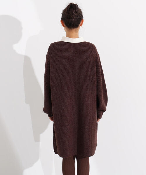 N.（N. Natural Beauty Basic）（エヌエヌナチュラルビューティーベーシック）の「【2WAY】襟付ミニニットワンピース（ワンピース・レディース・イエロー/ブラウン/チャコールグレー・MEDIUM）」の20枚目の写真