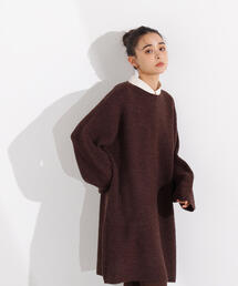 N.（N. Natural Beauty Basic） | 【2WAY】襟付ミニニットワンピース(ワンピース)