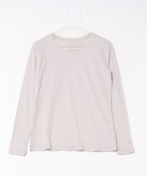 H.A.K(ハク)の「ウルティマコットン強撚天竺長袖カットソー(Tシャツ/カットソー・レディース・ホワイト/グレー/ブラック/チャコール・FREE)」の3枚目の写真