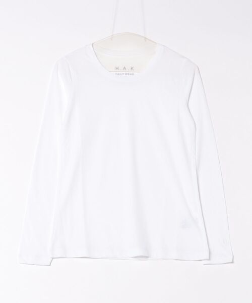H.A.K(ハク)の「ウルティマコットン強撚天竺長袖カットソー(Tシャツ/カットソー・レディース・ホワイト/グレー/ブラック/チャコール・FREE)」の1枚目の写真