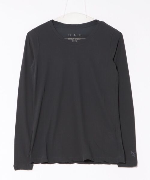 H.A.K(ハク)の「ウルティマコットン強撚天竺長袖カットソー(Tシャツ/カットソー・レディース・ホワイト/グレー/ブラック/チャコール・FREE)」の4枚目の写真