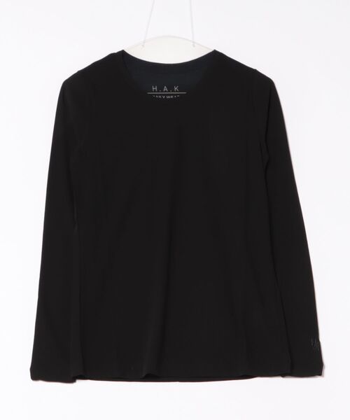 H.A.K(ハク)の「ウルティマコットン強撚天竺長袖カットソー(Tシャツ/カットソー・レディース・ホワイト/グレー/ブラック/チャコール・FREE)」の2枚目の写真